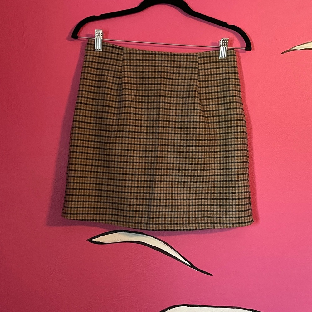She + Sky Plaid Skirt in Brown and Black